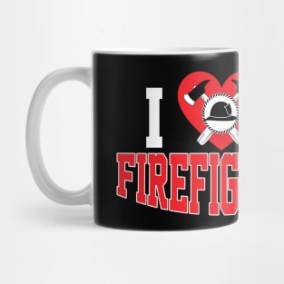 Cute I Love My Firefighter Firefighting Family Mug